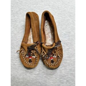 Minnetonka Moccasin Thunderbird Women's Brown Suede‎ Loafers (US 6)